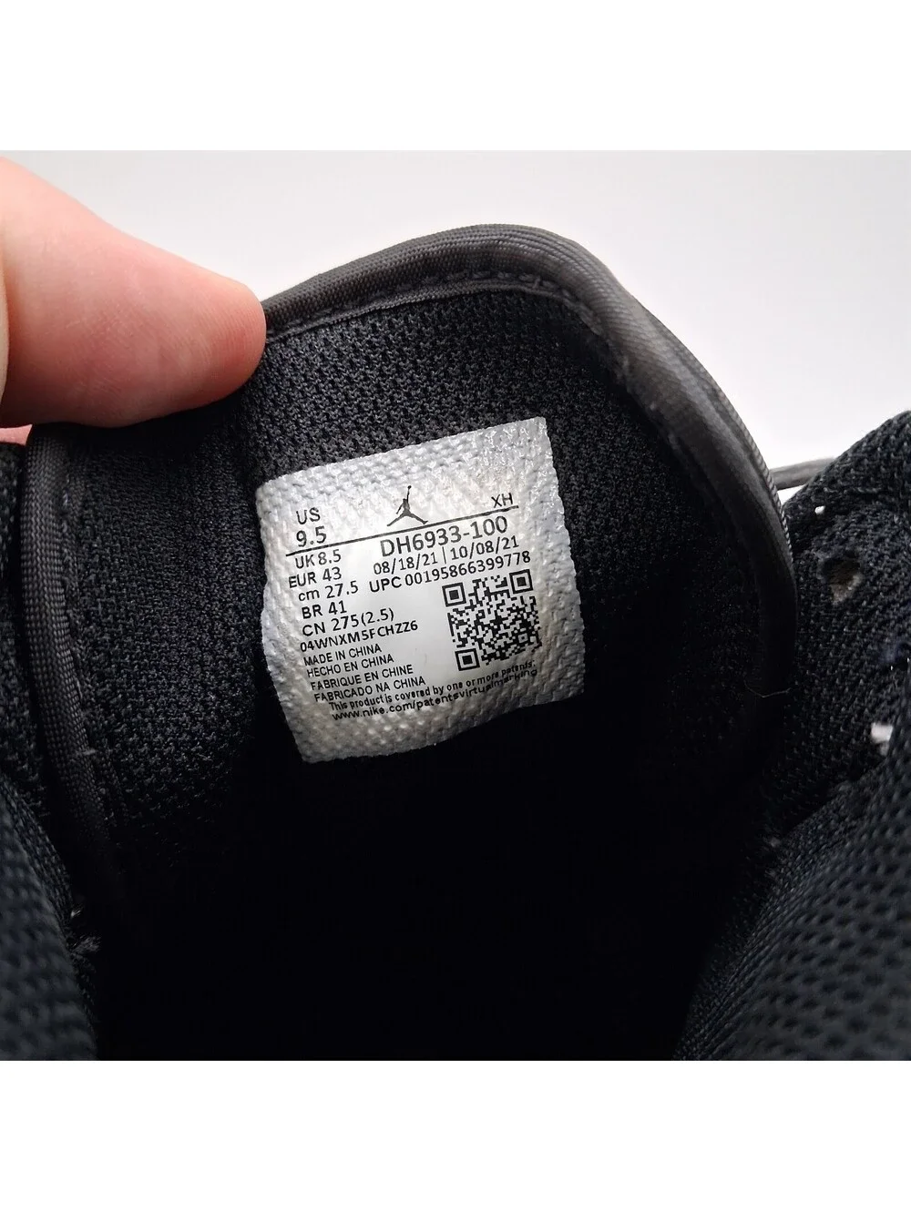 Nike Air Jordan 1 Mid SE Diamond DH6933-100 Men's 9.5 Black White High Top Shoes